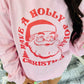 Holly Jolly Christmas Retro Santa Sweatshirt