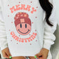 Merry Christmas Happy With Beanie Sweatshirt