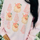 Santa Christmas Tree Cake Trio Stack Sweatshirt