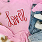 Lover Cursive Puff/Glitter Vinyl Sweatshirt