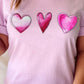 Watercolor Heart Trio Tee