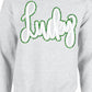 Lucky Cursive Double Puff-Glitter Sweatshirt