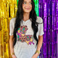 Louisiana Leopard Mardi Gras V-Neck Tee