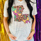 Louisiana Leopard Mardi Gras V-Neck Tee