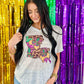 Louisiana Leopard Mardi Gras V-Neck Tee