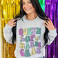 Queen Of Mardi Multi Colored Retro Wave Sweatshirt