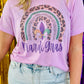 Mardi Gras Leopard Rainbow Tee
