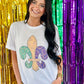 Polka Dotted Glitter Fleur De Lis Tee