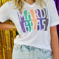 Mardi Gras Colorblock V-Neck Tee