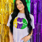 Mardi Gras Multi Glitter Lip Tee