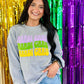 Mardi Gras Retro Wave Multi Color Puff Sweatshirt