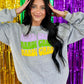 Mardi Gras Retro Wave Multi Color Puff Sweatshirt