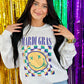 Mardi Gras Happy Sweatshirt With Sleeve Detail