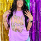 Mardi Gras Cursive Double Puff/Glitter Tee