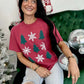 Tree And Snowflake Checkered Puff Tee