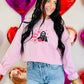 No You Hang Up Hearts Embroidered Sweatshirt