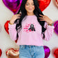 No You Hang Up Hearts Embroidered Sweatshirt
