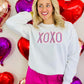 XOXO Multi Color Valentine Embroidered Sweatshirt