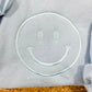 Happy Face Blue Embroidered Sweatshirt