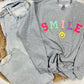 Smile Happy Multi Chenille Patch Sweatshirt