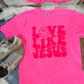 Love Like Jesus Happy Retro Wave Puff Vinyl Tee