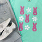 Peeps And Flowers Checkered Trio Puff Tee
