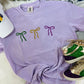 Mardi Gras Multicolored Glitter Ribbon Tee