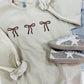 Simple Bow Trio Puff Sweatshirt