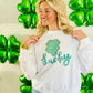 Lucky Leopard Print Clover Sweatshirt