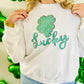 Lucky Leopard Print Clover Sweatshirt