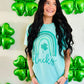 Green Lucky Clover Rainbow Tee