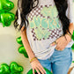 Lucky Retro Clover Checkered Tee