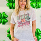 Howdy Go Lucky Retro Clover Cowboy Marble Tee