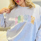 Dog Mom Multi Color Varsity Embroidered Sweatshirt