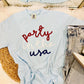 Red, White, And Blue Glitter Yarn Tee