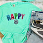 Happy Glitter Face DTF Tee