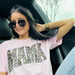 Mama Varsity Leopard Glitter DTF Tee