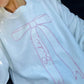 Pink Cursive Bride Bow Sweatshirt