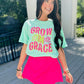 Grow In Grace Neon Floral Preppy Tee