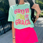 Grow In Grace Neon Floral Preppy Tee