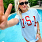 Metal Puff USA Stars Varsity Curved Tee