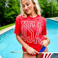 Tall USA Outline Puff Star Tee