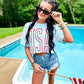 USA Patriotic Tall Outline Puff Tee