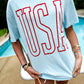 USA Patriotic Tall Outline Puff Tee