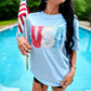 USA Faux Patriotic Sequin DTF Tee