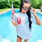 USA Faux Patriotic Sequin DTF Tee