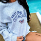 Varsity USA Butterfly Embroidered Sweatshirt