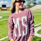 Custom State double Puff-Glitter Sweatshirt
