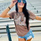 Cursive Football Double Puff-Glitter Tee