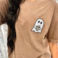 Ghost Coffee Cute Pocket Embordered Tee
